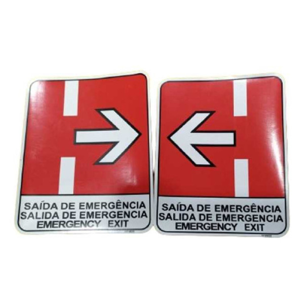 Kit Adesivos Saida De Emergencia Lado Esquerdo E Direito 