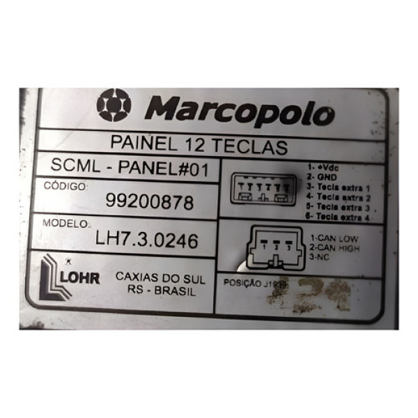 Painel 12 Teclas Marcopolo Usado Preto