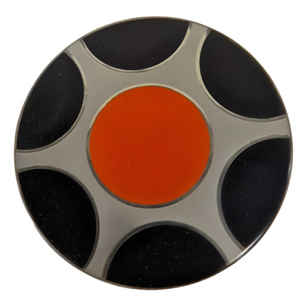 Emblema Redondo Marcopolo G6 11,4cm Cinza