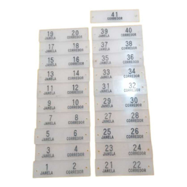 Numeração Poltrona  1 A 41 Diplomata Nielson 1977 A 1984