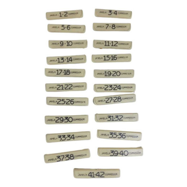 Kit Numeração Poltrona Marcopolo Gv  1 A 42   Creme