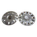  Par Calota Roda Aro 14 Polo Orig. Volkswagen 600601147l Cinza