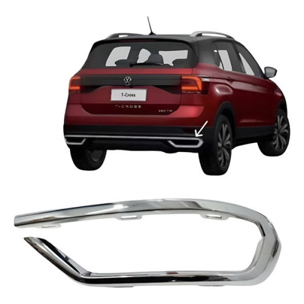 Moldura Friso Parachoque Traseiro Ld T-cross 2020 A 2022 Cromado