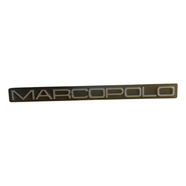 Emblema Painel Marcopolo Viaggio G4 23x2 Cm  Preto E Prata