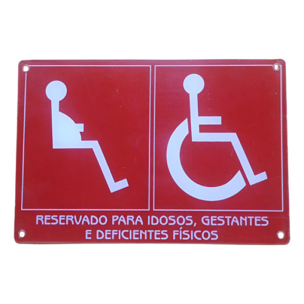 Placa Acrílica Assento Preferencial Ônibus 17x11,5 Cm