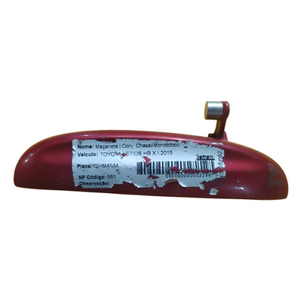 Maçaneta Externa Tras. Direita Etios Sd 2019 Plastico Verm. Traseira
